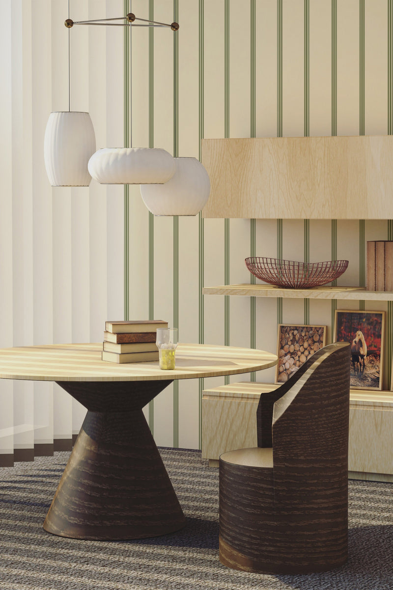 living room dining table wooden furniture light autumn french stripes wall paper peel and stick