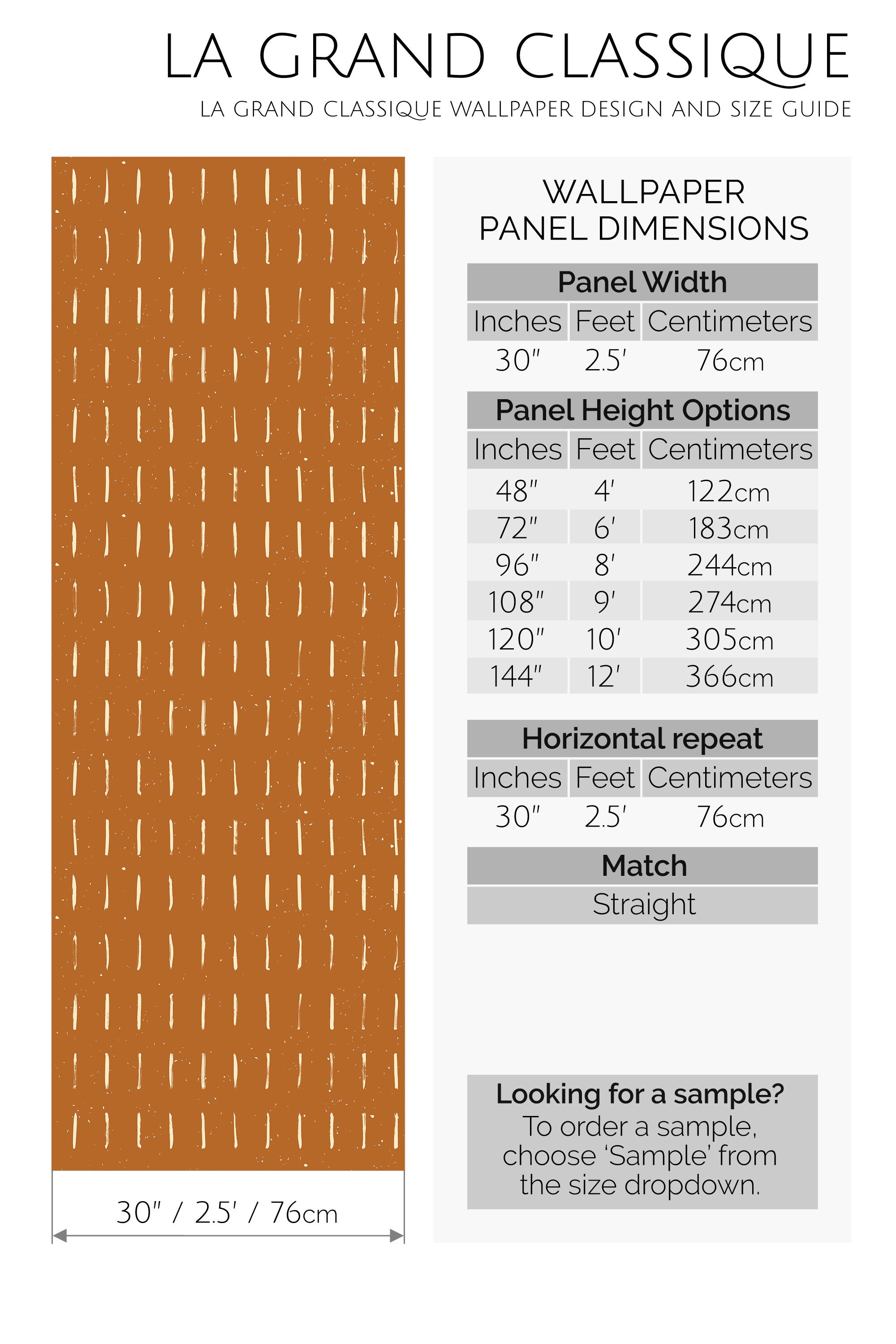 terracotta brush strokes peel and stick wallpaper specifiation