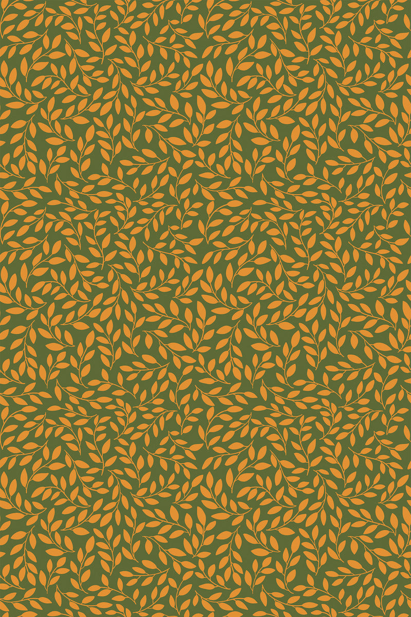 green autumn branch wallpaper pattern repeat