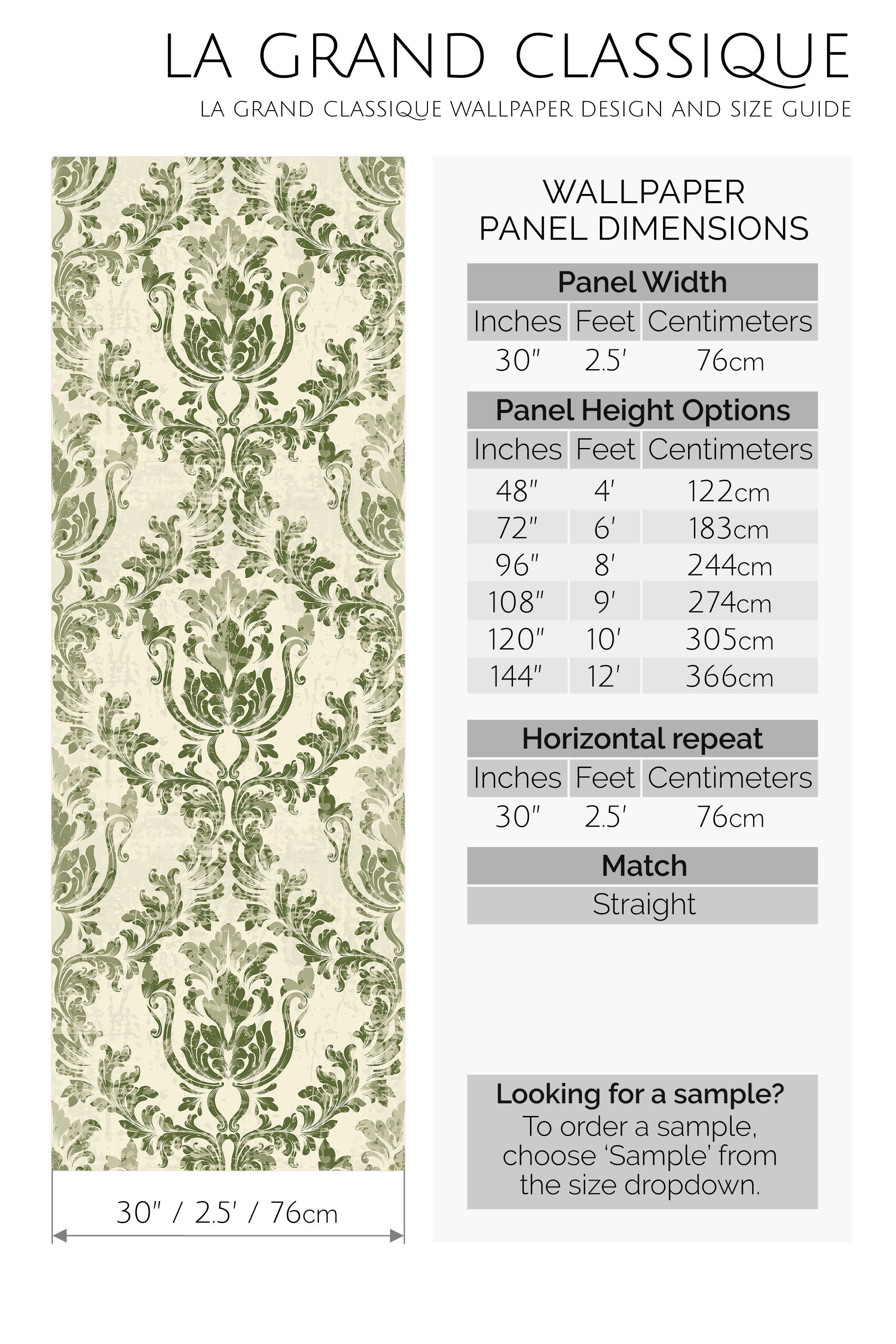 earthy damask peel and stick wallpaper specifiation