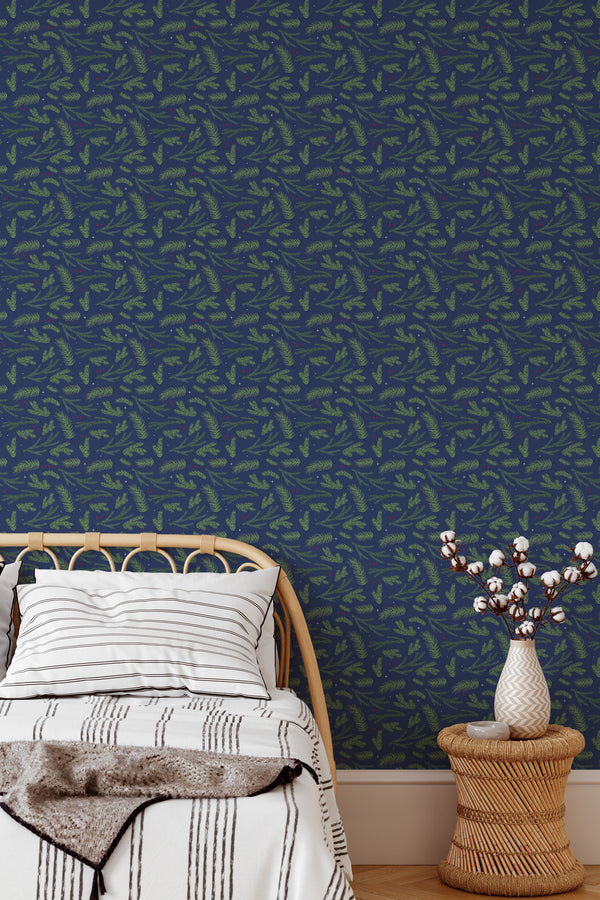 cozy bedroom interior rattan furniture decor moody christmas branch accent wall