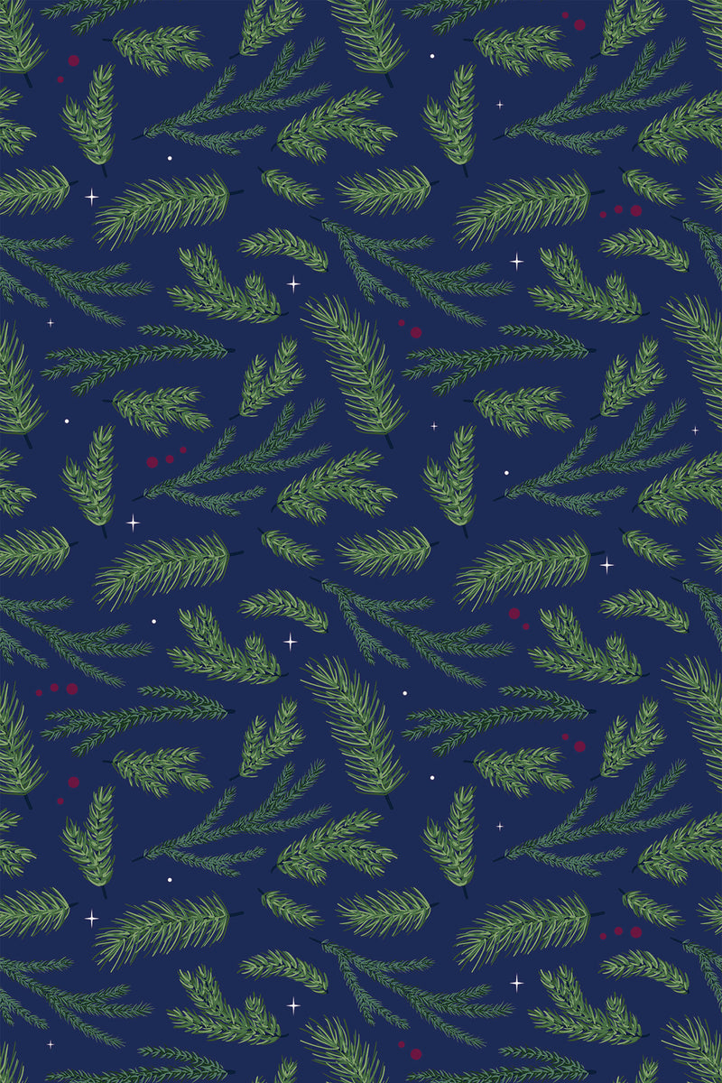 moody christmas branch wallpaper pattern repeat