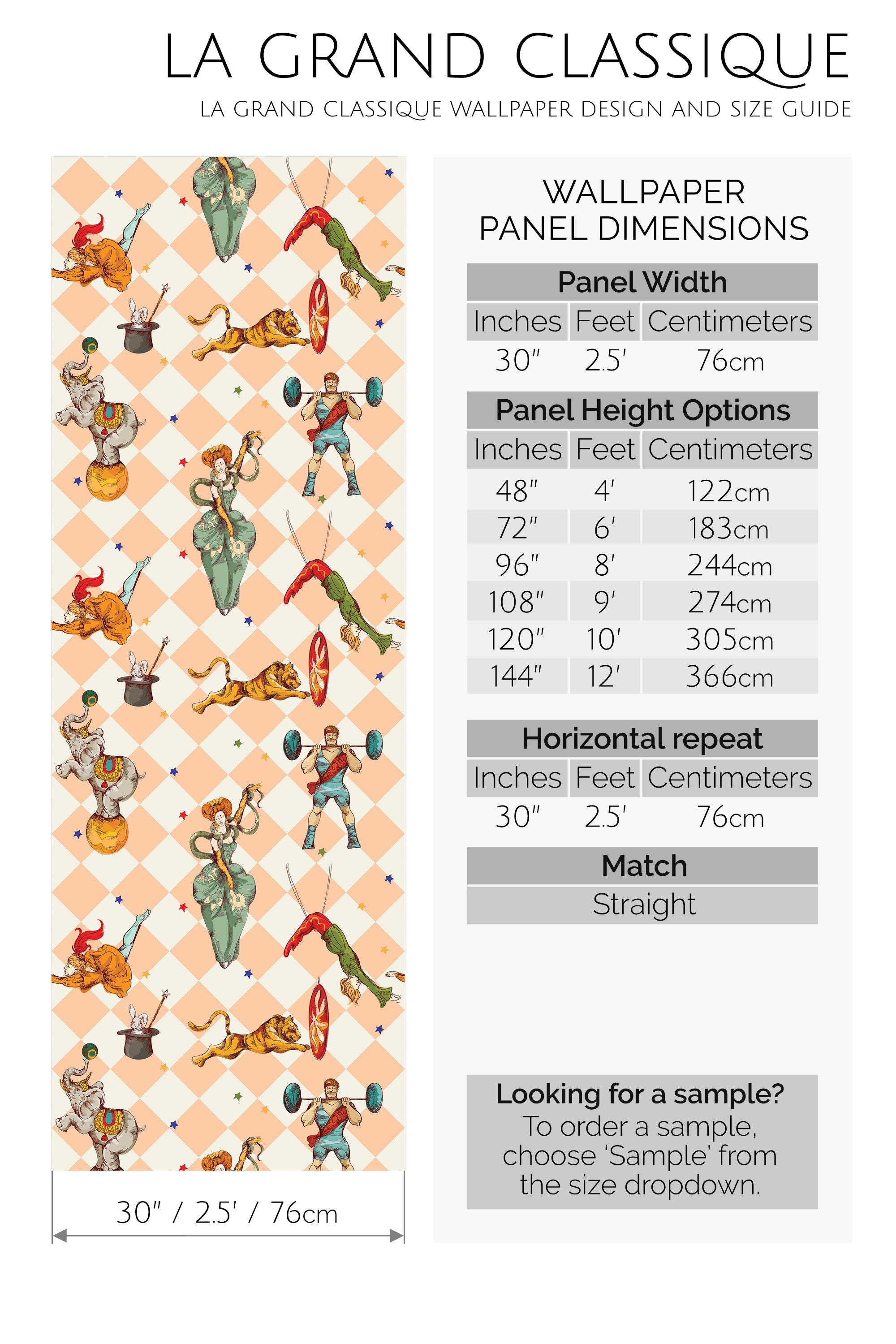 vintage circus artists peel and stick wallpaper specifiation