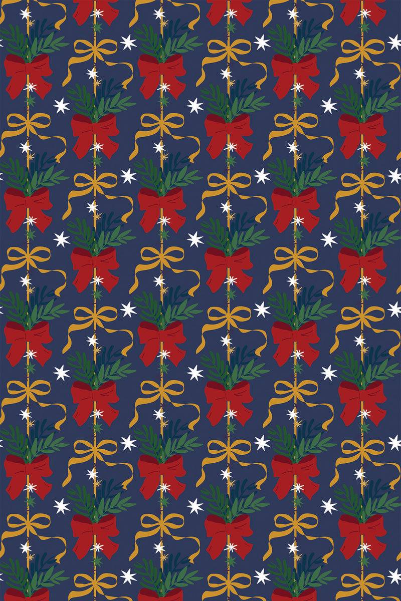 vintage christmas bows wallpaper pattern repeat