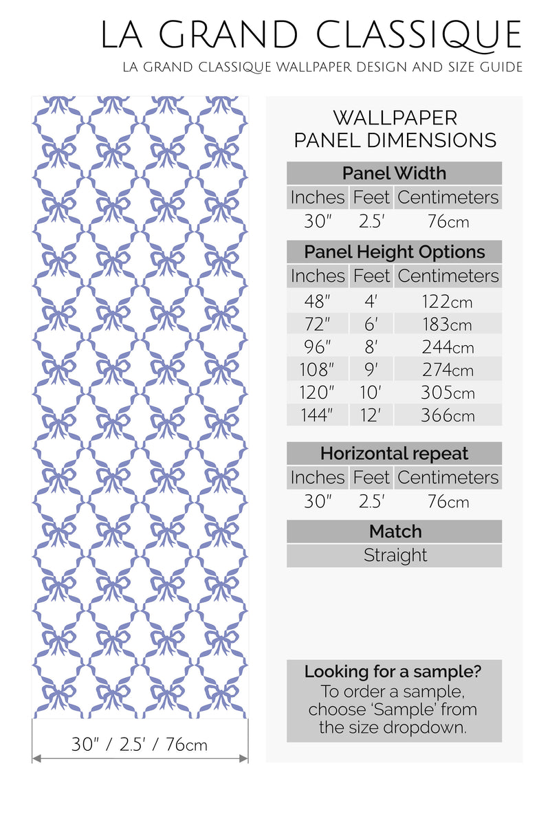 trellis bows peel and stick wallpaper specifiation