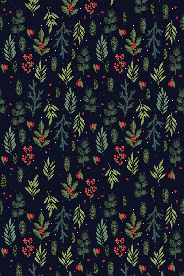 christmas leaves wallpaper pattern repeat