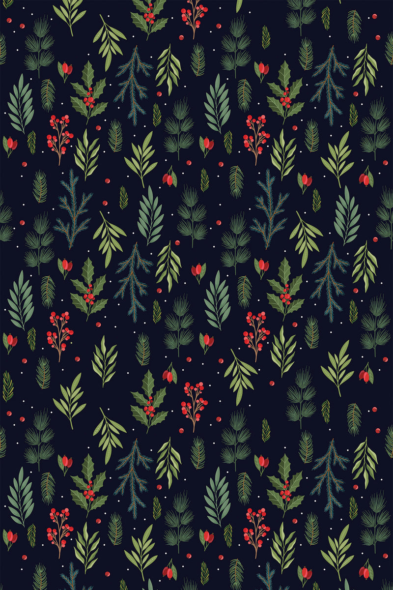 christmas leaves wallpaper pattern repeat