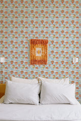 cozy bedroom pillows double bed wall decor vintage hot air balloons removable wallpaper