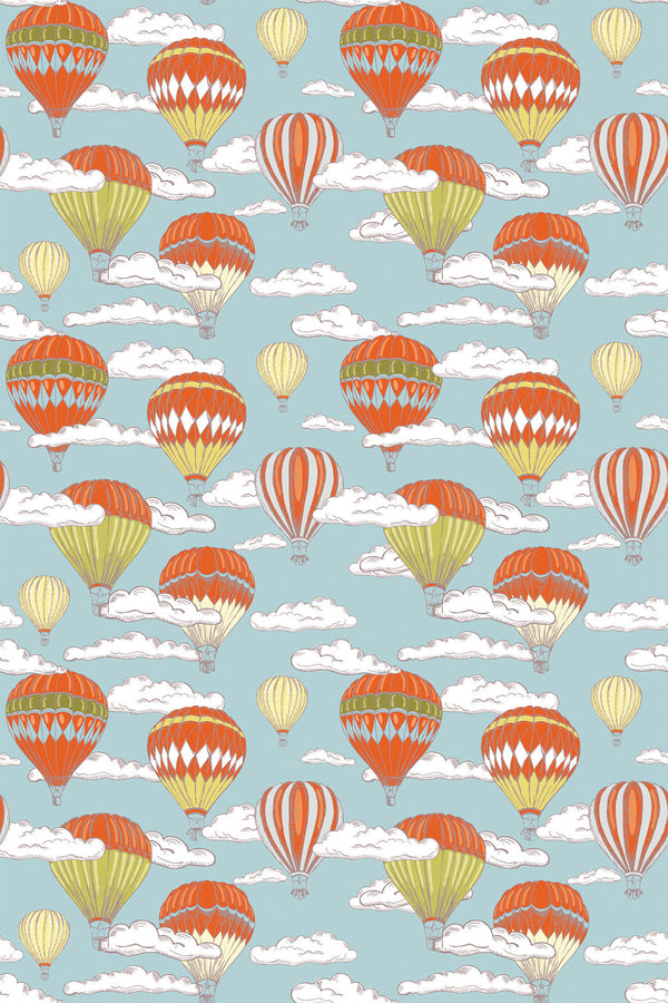 vintage hot air balloons wallpaper pattern repeat