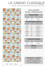 vintage hot air balloons peel and stick wallpaper specifiation
