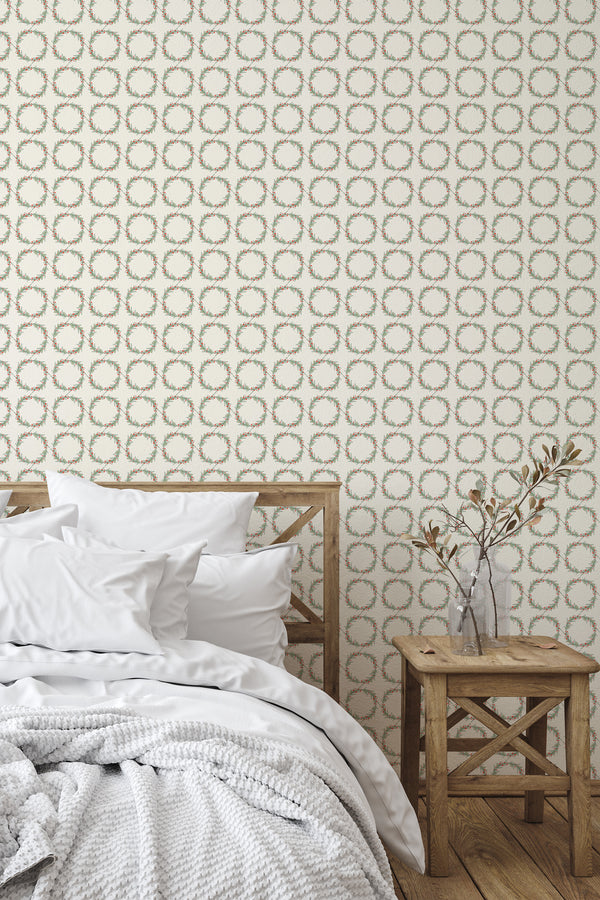 Christmas Wreaths Peel and Stick Removable Wallpaper