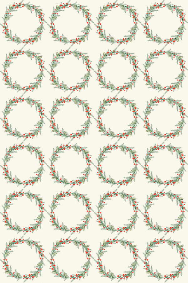 christmas wreaths wallpaper pattern repeat