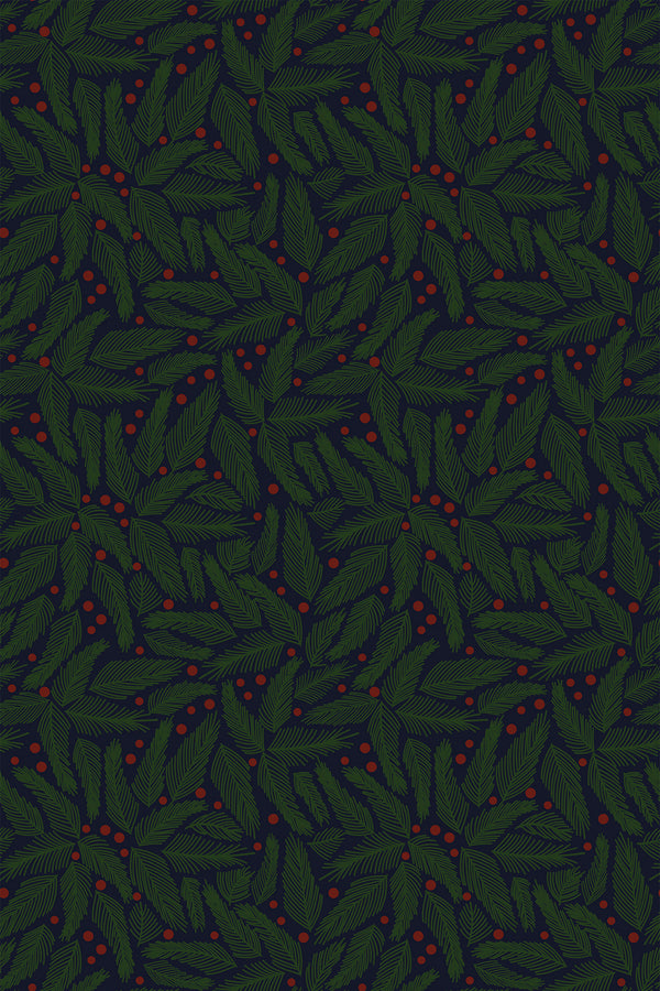 dark christmas branch wallpaper pattern repeat