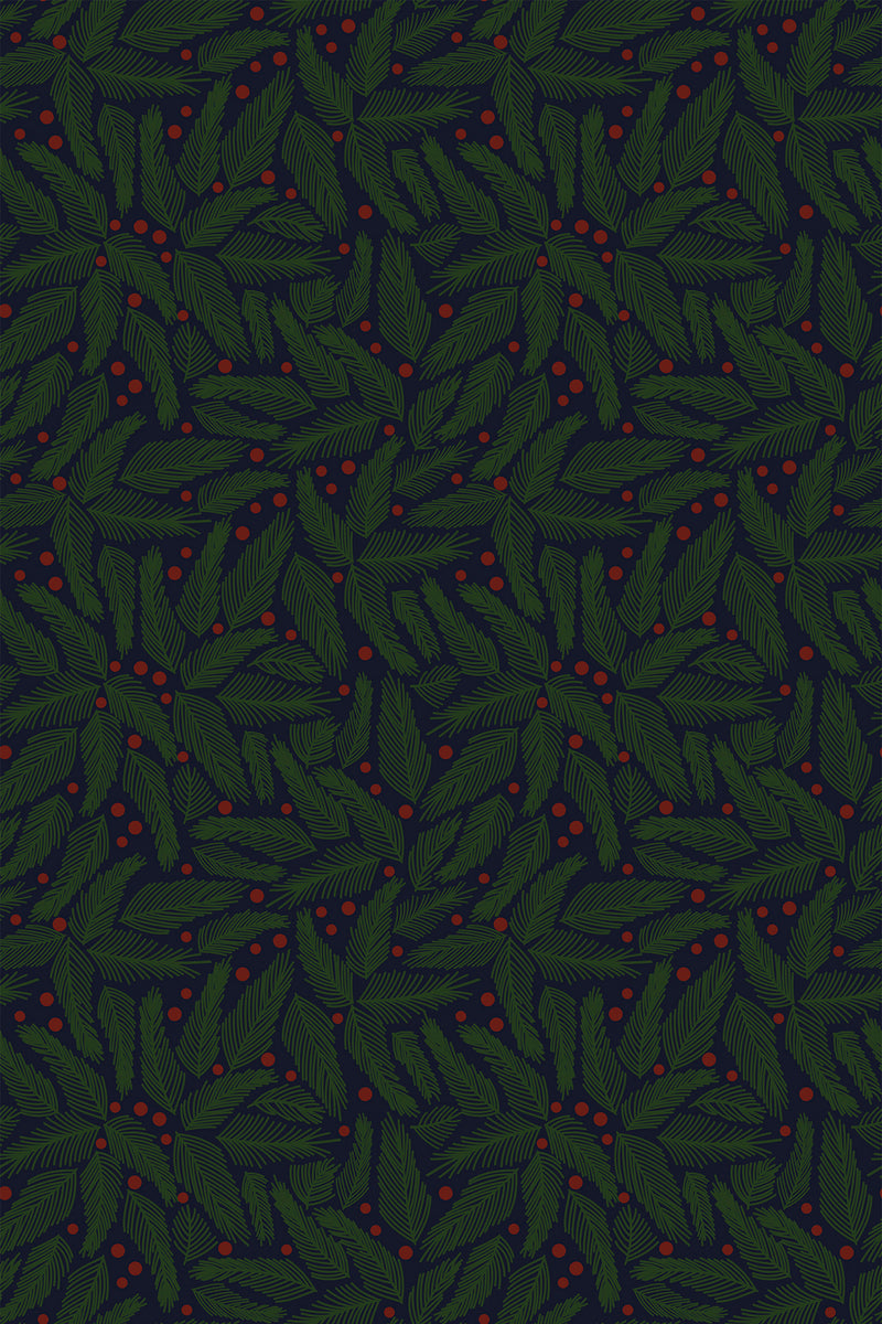 dark christmas branch wallpaper pattern repeat