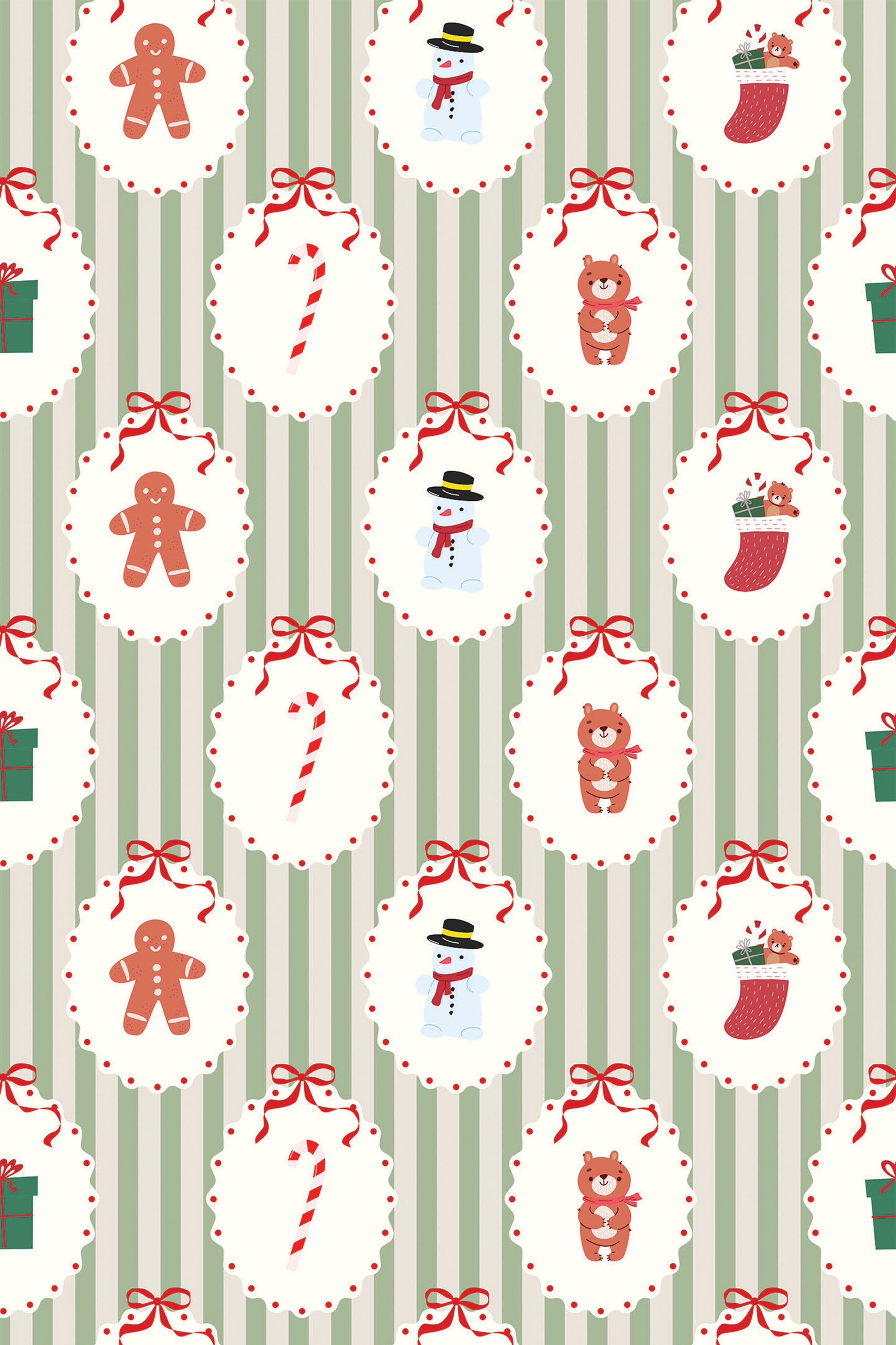 vintage christmas wallpaper pattern repeat