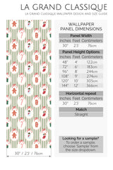 vintage christmas peel and stick wallpaper specifiation