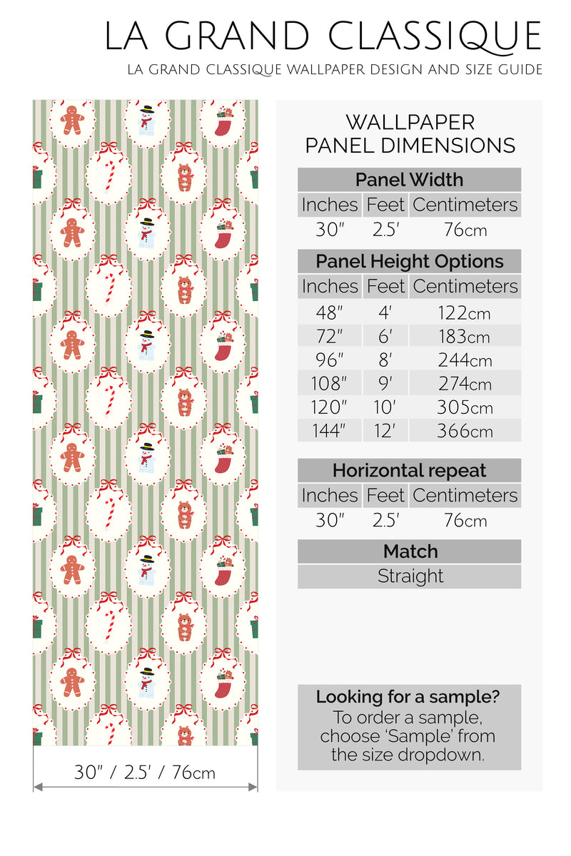 vintage christmas peel and stick wallpaper specifiation