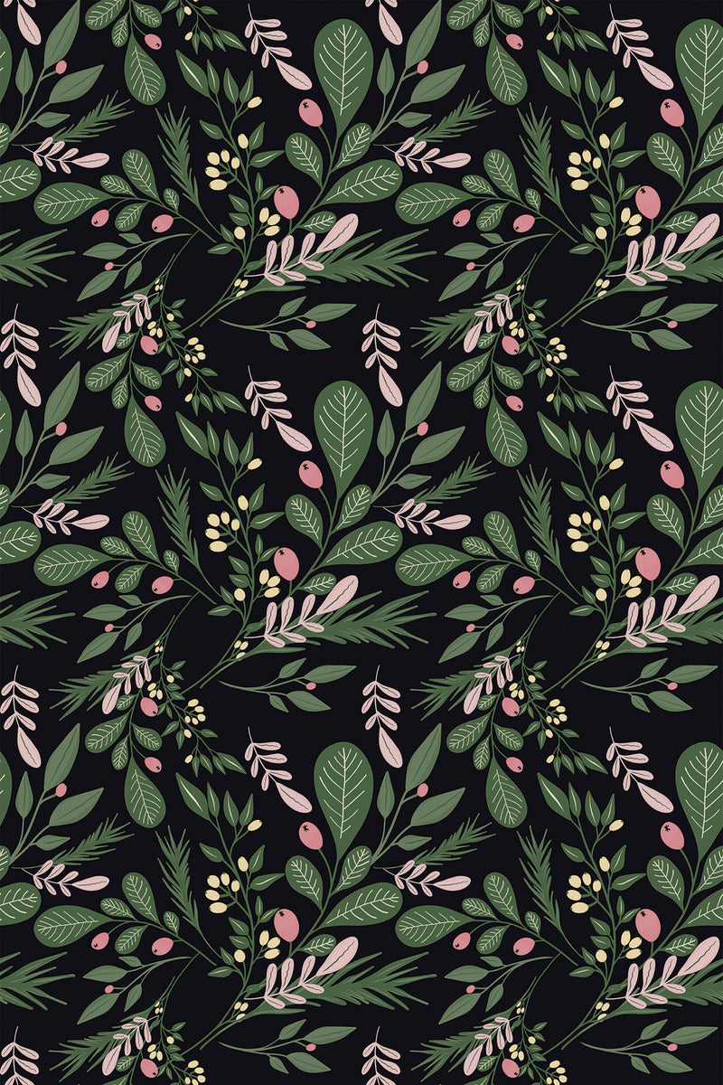 classic christmas leaves wallpaper pattern repeat