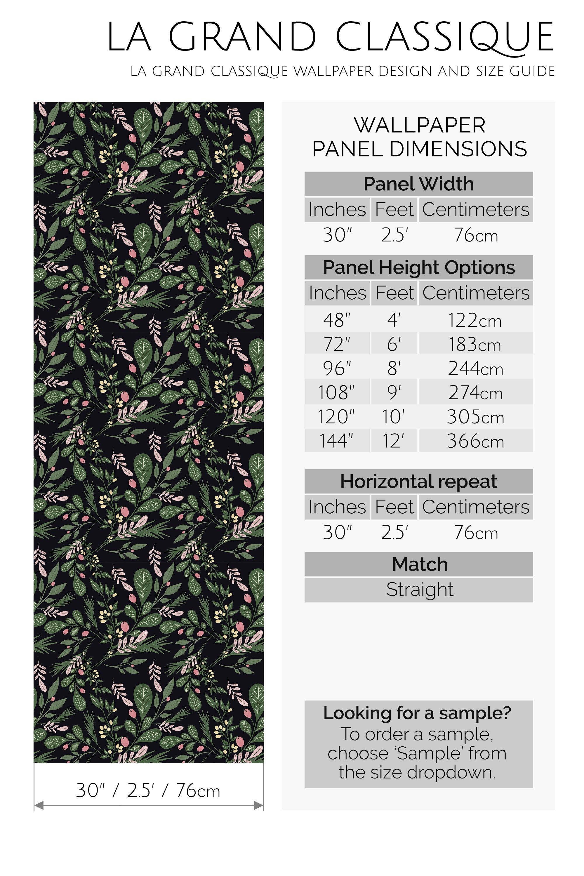 classic christmas leaves peel and stick wallpaper specifiation