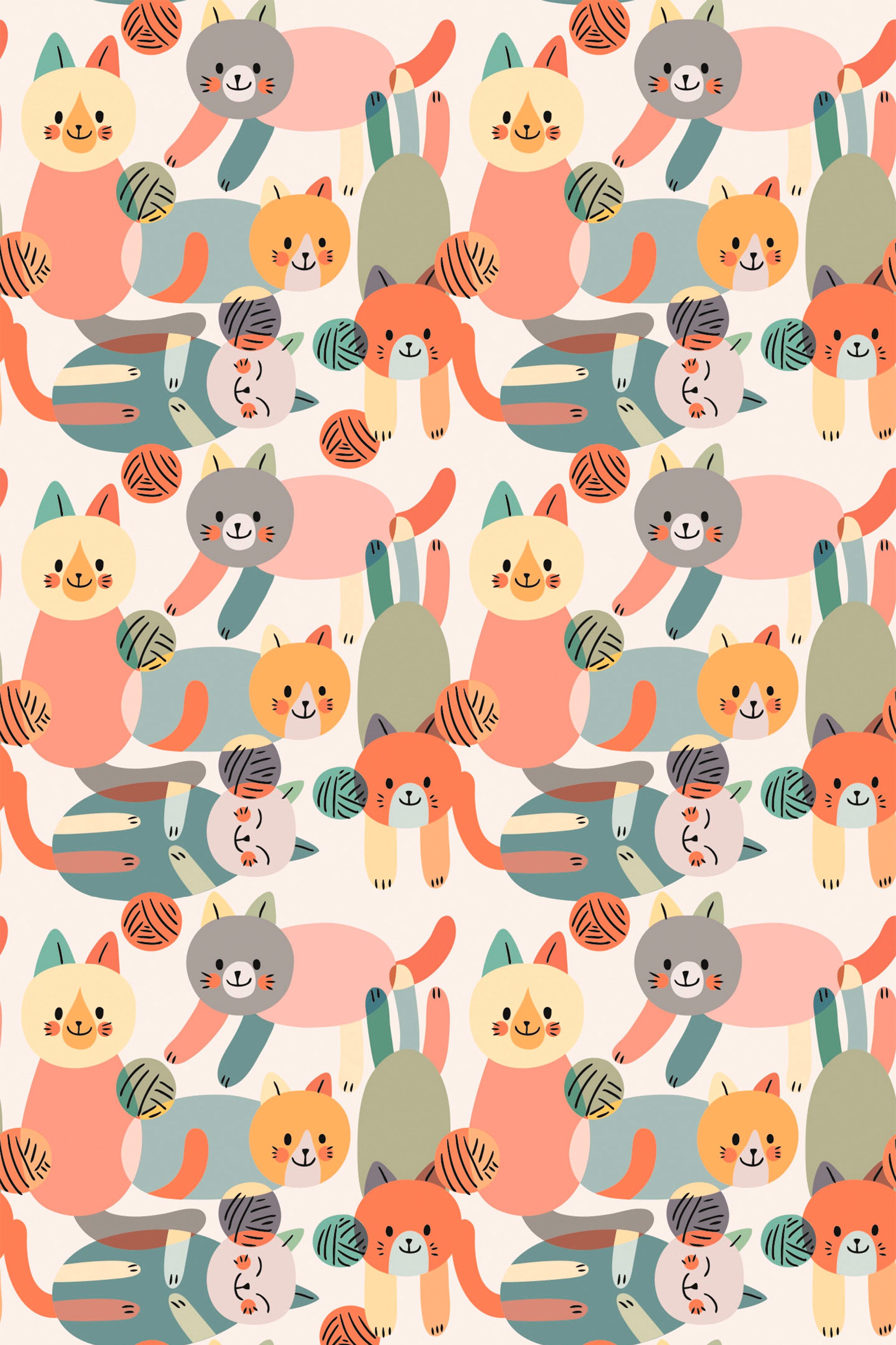 cute cats wallpaper pattern repeat