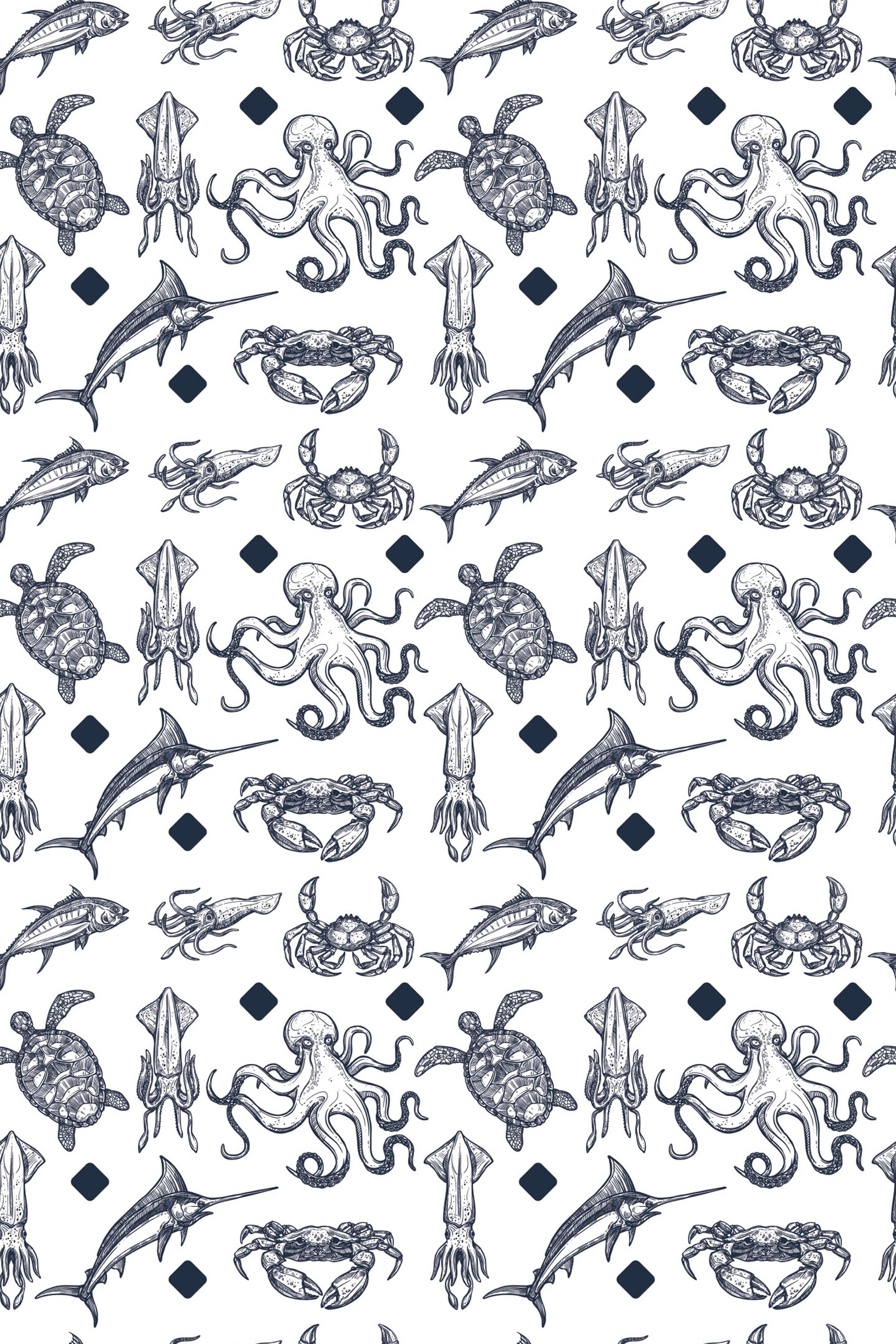 ocean creatures wallpaper pattern repeat