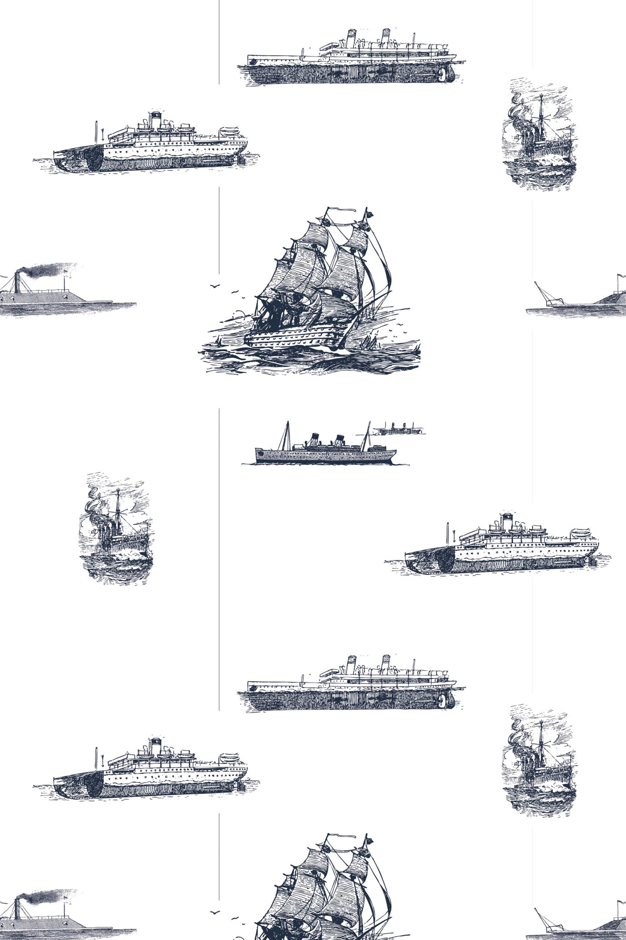 vintage ship wallpaper pattern repeat