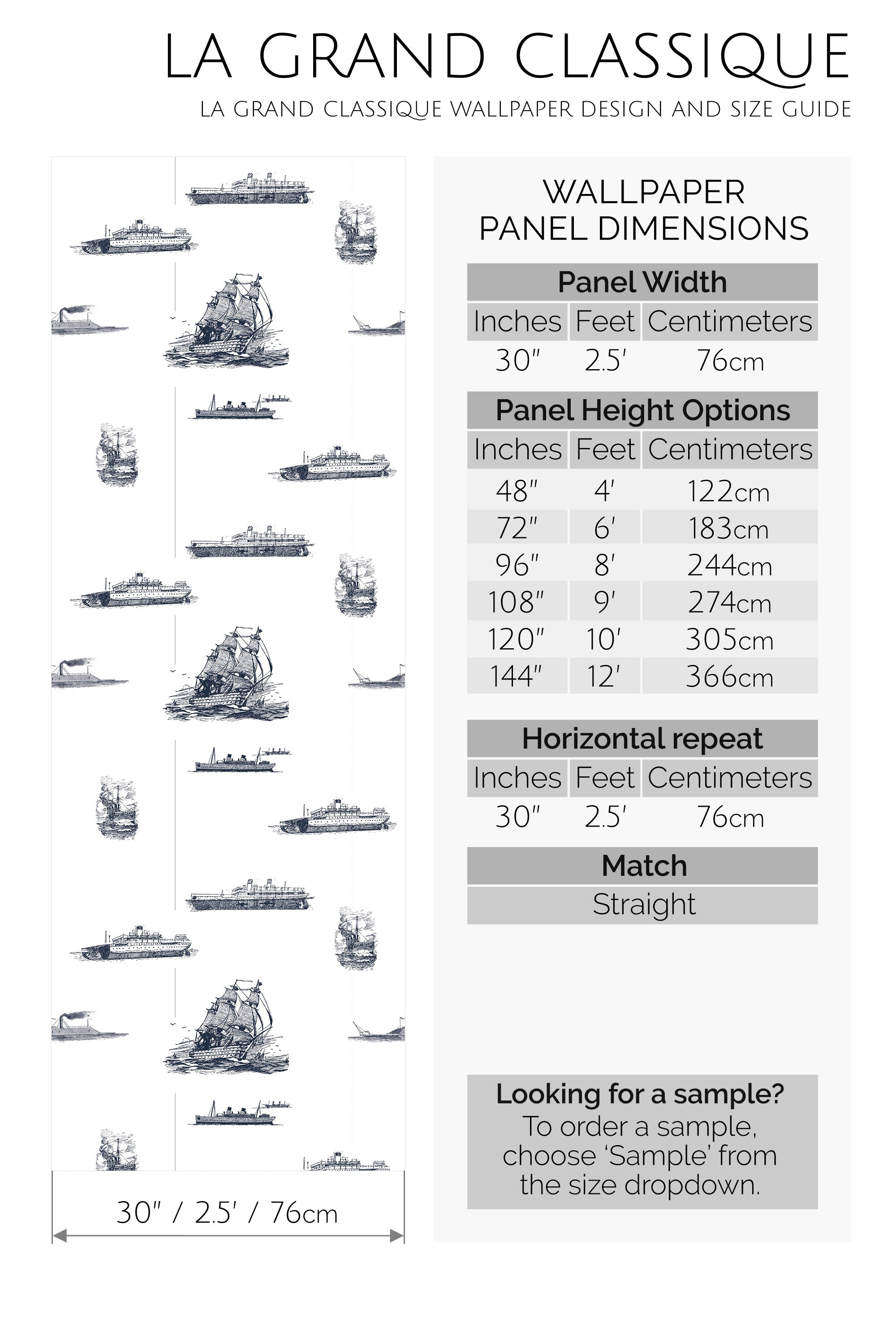 vintage ship peel and stick wallpaper specifiation