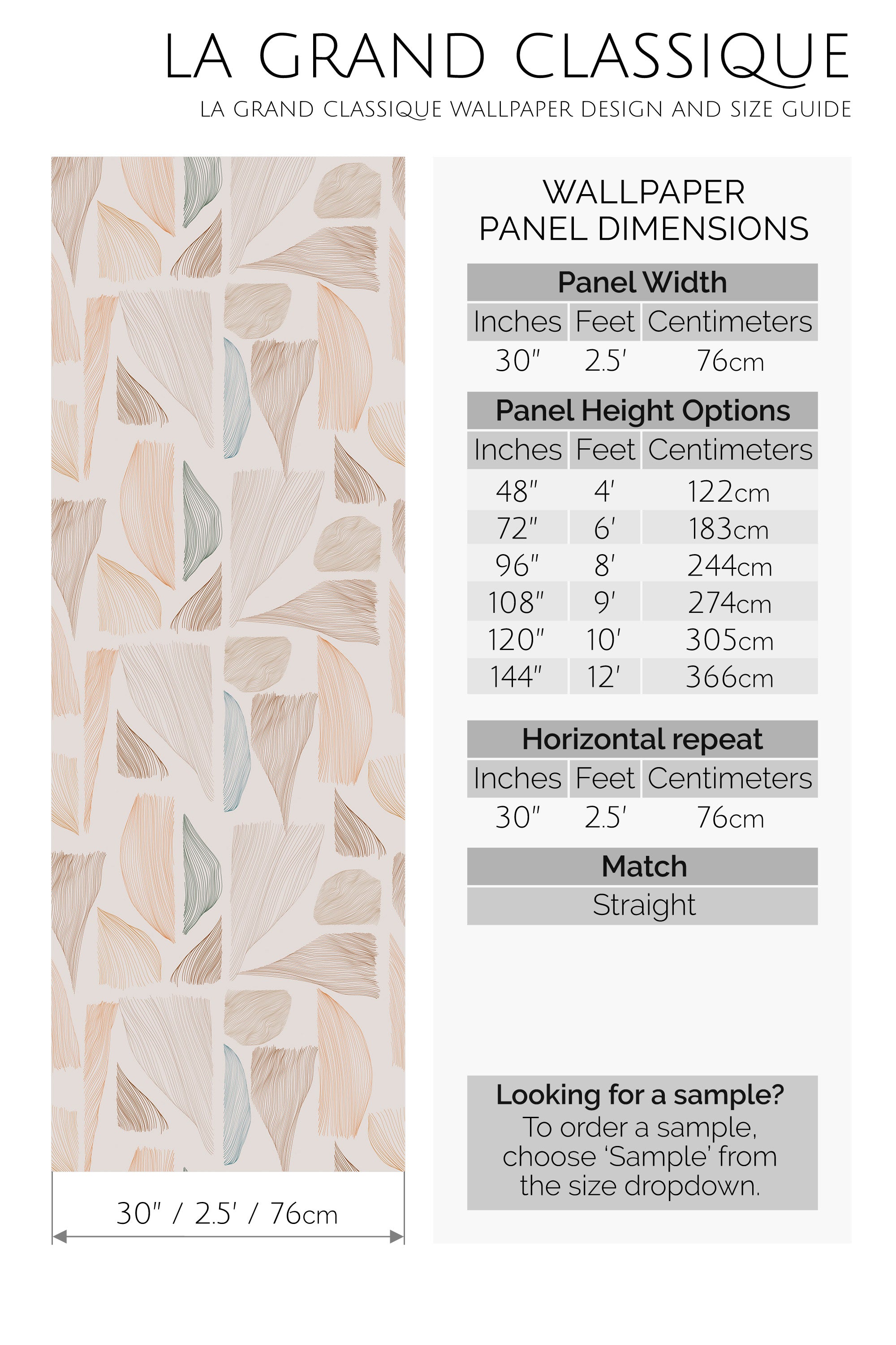 calm japandi lines peel and stick wallpaper specifiation