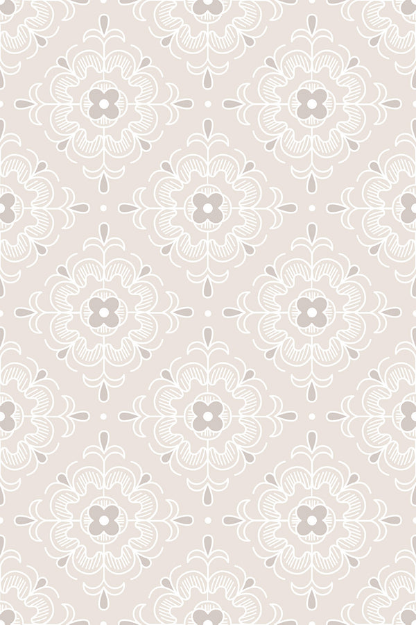 Soft Beige Tile Wallpaper