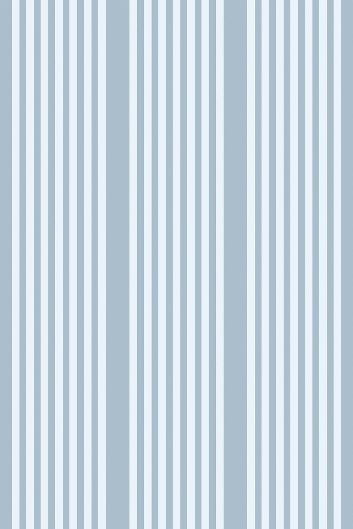 Classic Vertical Stripe removable wallpaper with alternating ocean and light-blue vertical stripes.