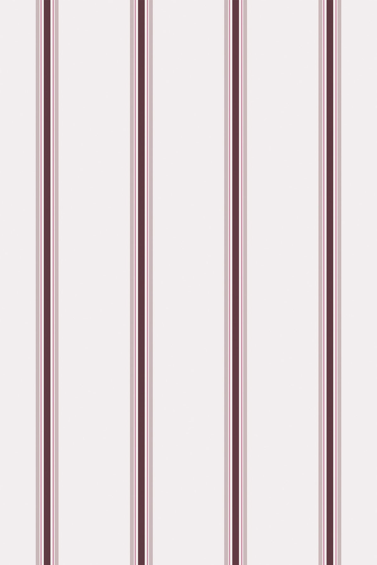 Crisp Stripe Columns removable grasscloth wallpaper with burgundy vertical stripes and thin blush pinstripes on pale ground.