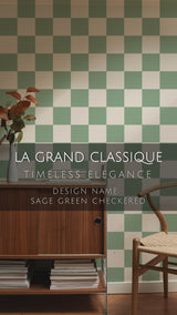 Sage green checkered