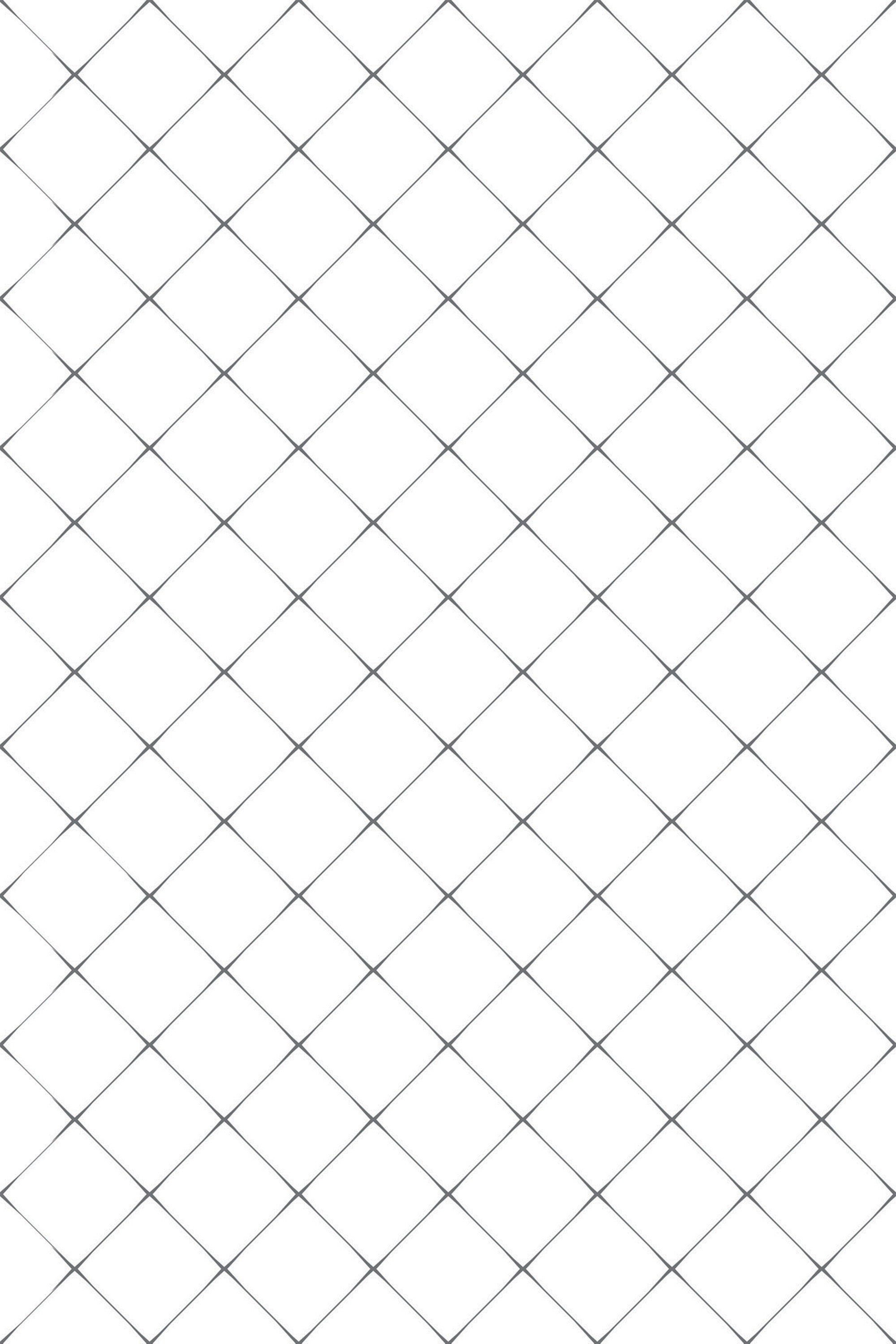 A minimalist design with a repeating pattern of small, evenly spaced rhombus shapes in a grid layout on a white background. Peel and stick removable wallpaper.