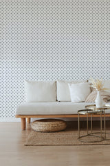 self stick wallpaper small rhombs pattern living room elegant sofa coffee table