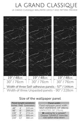 black marble peel and stick wallpaper specifiation
