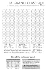 hexagonal tile peel and stick wallpaper specifiation