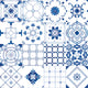 Blue tile collection Wallpaper