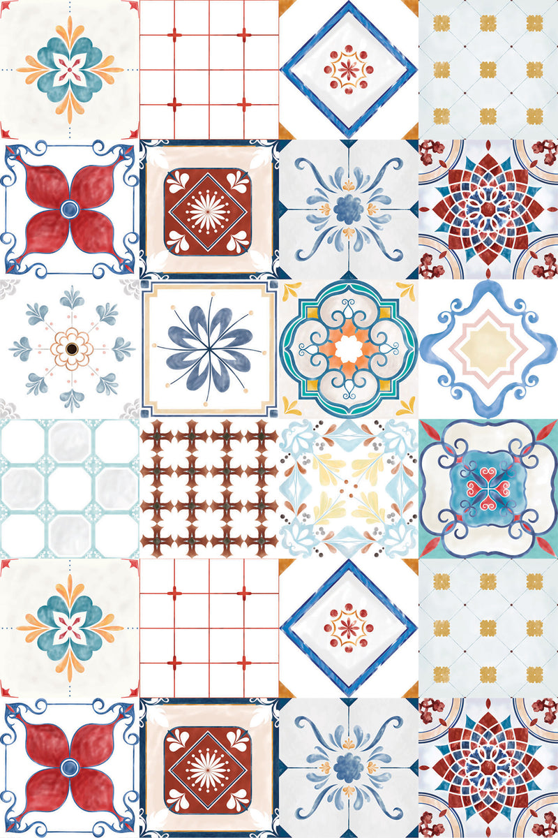 colorful tiles wallpaper pattern repeat