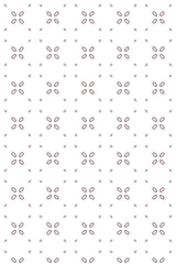 Repeating pattern of minimalistic geometric flowers made of four simple dark brown petals on a light background, interspersed with small ovals. Peel and stick removable wallpaper.