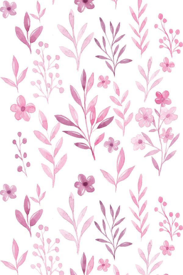 Pink watercolor flowers