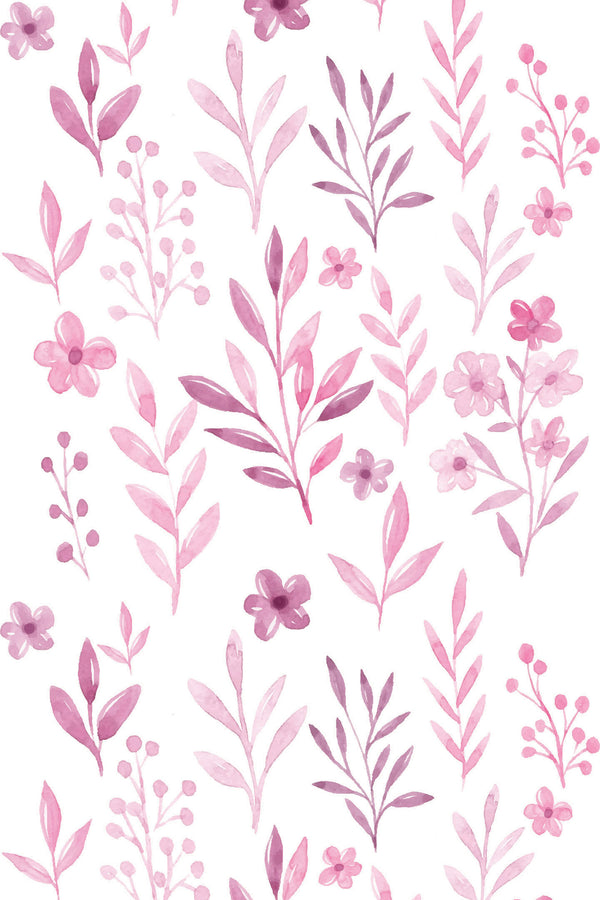 pink watercolor flowers wallpaper pattern repeat