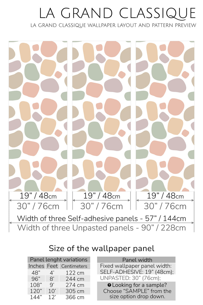 abstract dots pattern peel and stick wallpaper specifiation