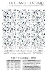 floral and leaf peel and stick wallpaper specifiation