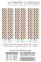 colorful retro peel and stick wallpaper specifiation