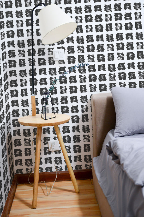 removable wallpaper paint spots pattern bedroom accent wall simple interior