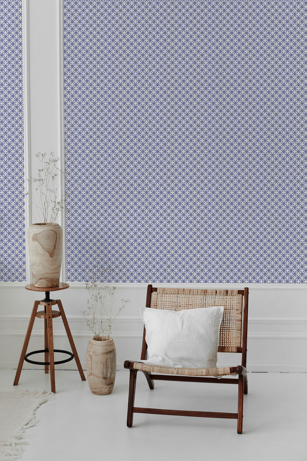 Geometric floral Peel and Stick Removable Wallpaper