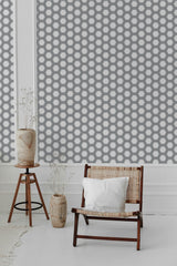 modern living room rattan chair decorative vase hexagon line pattern