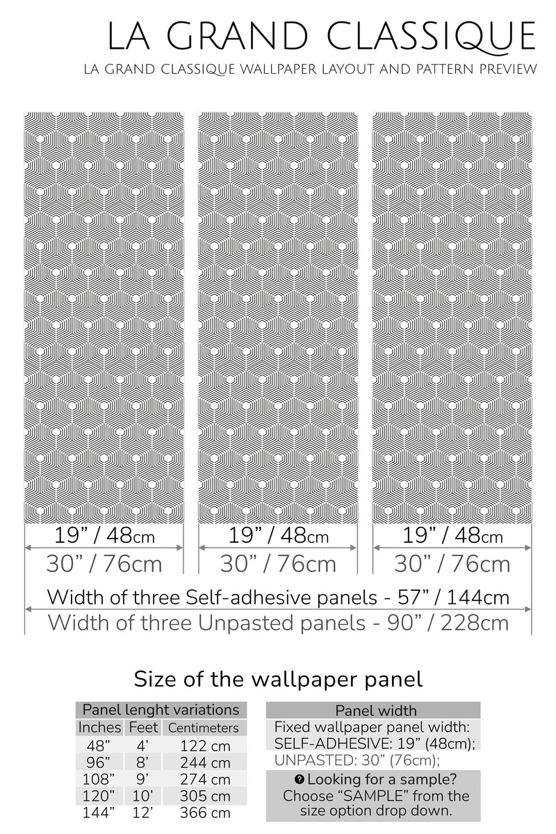seamless hexagon peel and stick wallpaper specifiation