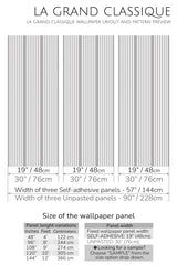 french ticking stripe peel and stick wallpaper specifiation