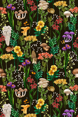 mushroom garden wallpaper pattern repeat
